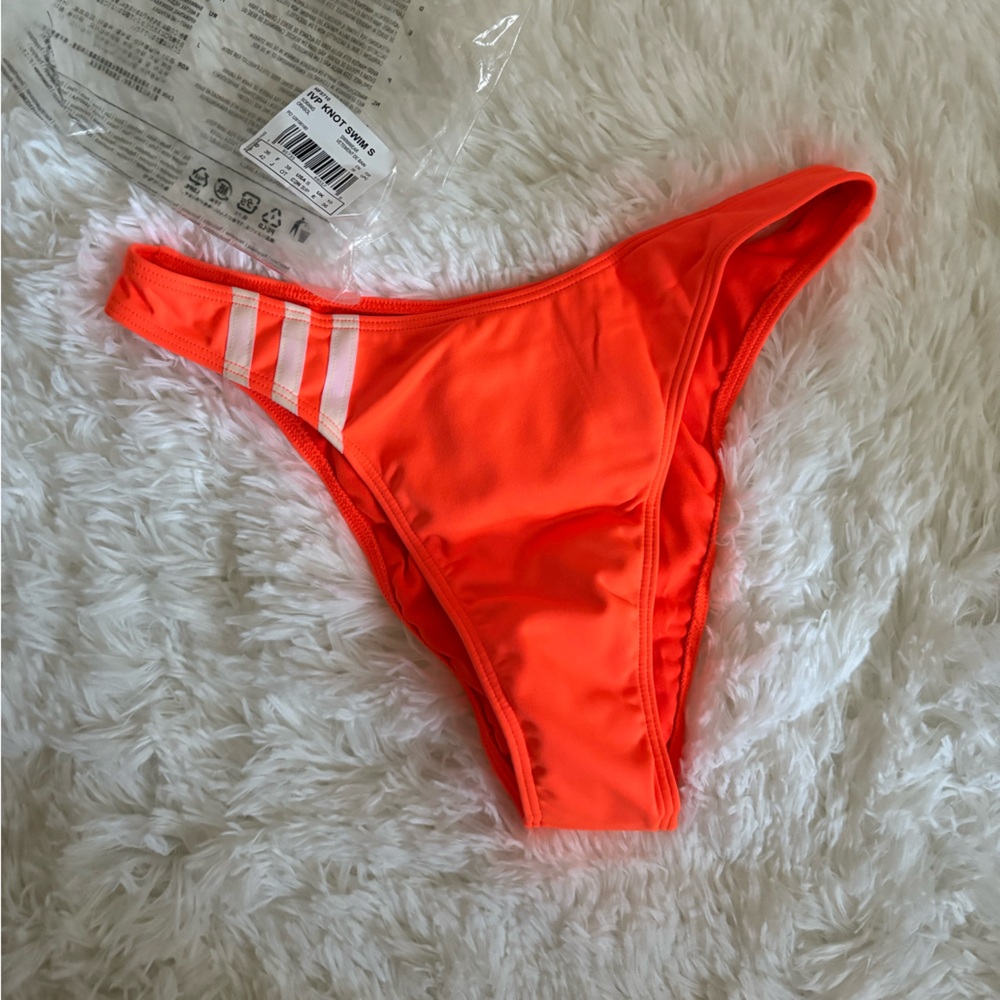 Ivy Park x Adidas Vibrant Orange Minimalist Bikini Swim Bottoms ONLY